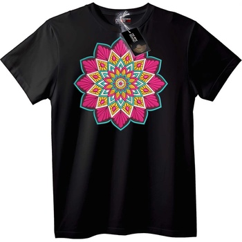 NOONEBRAND Тениска с Мандала Цвете - 2XL, Black