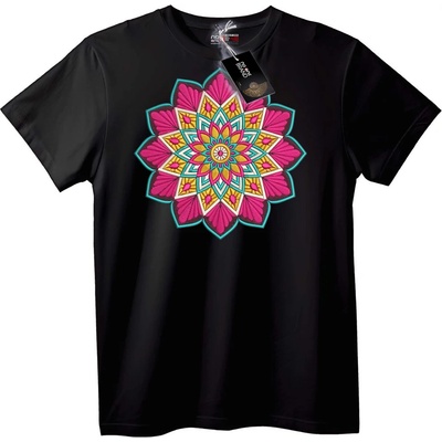NOONEBRAND Тениска с Мандала Цвете - 2XL, Black