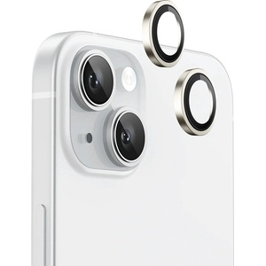 Blueo Протектор камера за iPhone 15 / iPhone 15 Plus - оригинален Протектор камера за обектив с метална рамка - жълт