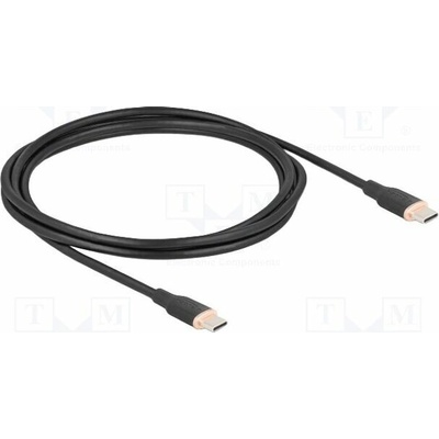 Delock 81239 USB 2.0 USB C vidlice z obou stran zlacený 2,5m černý