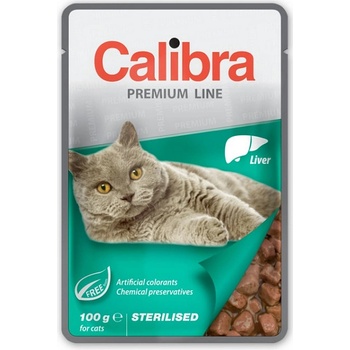 Calibra Premium cat Sterilised Pečeň v omáčke 24 x 100 g