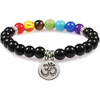 Blingstar náramek čakrový Óm Hindu černý 2347