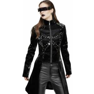 Devil fashion дамско палто DEVIL FASHION - Valley Of The Dolls кибърпънк тренч палто от изкуствена кожа - CT163