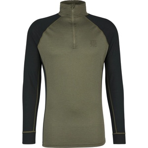 Stoic Мъжко мериносово термобельо Stoic Merino180 BengtSt. Half Zip Merino base layer - Black / Olive Green - размер XS (015-2079-0511)