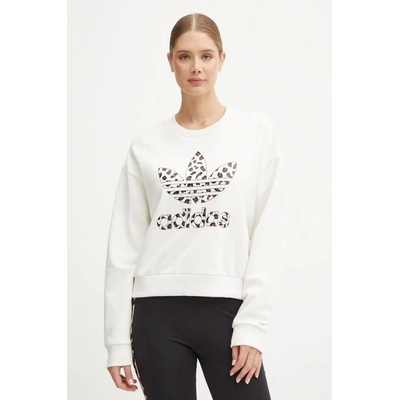 adidas Originals Leopard Sweat dámska s nášivkou IW8477 biela