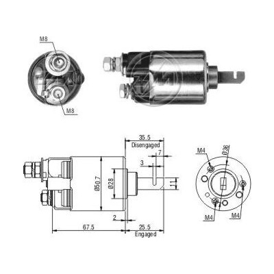 Spínač startéru Mitsuba SM402-15N