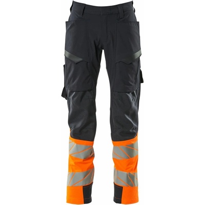 Mascot Accelerate Safe reflexné bezpečnostné nohavice 19379-510 tmavomodrá / HI-VIS oranžová