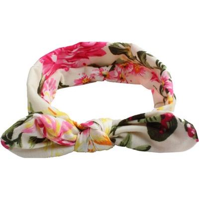 HARAHU Детска турбанова Лента за глава Florall - Бяла KP18394 (FL-18394)