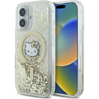 Hello kitty Калъф Hello Kitty Liquid Glitter Fever MagSafe iPhone 16 - златен (3666339322304)