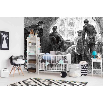 DIMEX ART s. r. o Самозалепваща се флизелинова фототапета убийството на линкълн 375 x 250 см