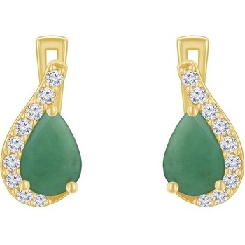 Eppi strieborné náušnice so smaragdmi a zirkónmi Fenno E37983