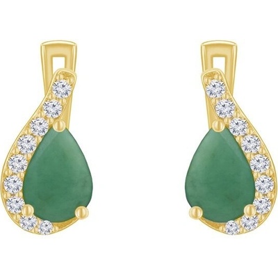 Eppi strieborné náušnice so smaragdmi a zirkónmi Fenno E37983