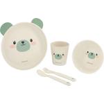 Kikkaboo Сет за хранене от бамбук KikkaBoo - Bear, Mint (31302040071)