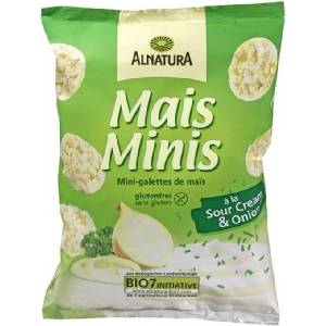 Alnatura Био мини царевични бисквитки - Сметана и лук - 50 г