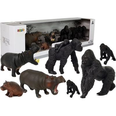 mamido Zvieratká safari sada 7 ks gorily a hrochy
