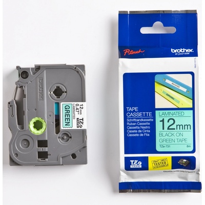 Brother TZE-731, zelená/černá, 12mm – Hledejceny.cz