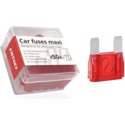 AMIO autopojistky MAXI pouzdro 10ks 50A