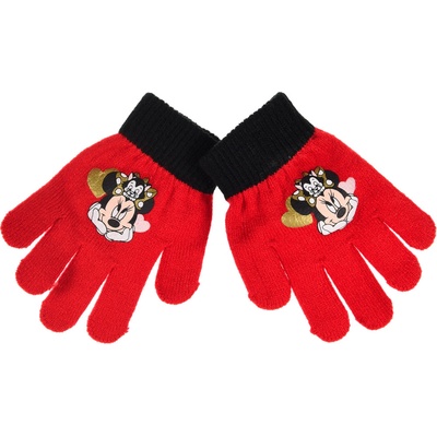 Disney Minnie dívčí rukavice s kočičkou červené