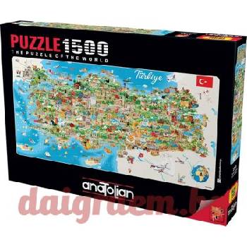 Anatolian Пъзел anatolian 3793 - 1500 части - Карта на Турция (p3793)