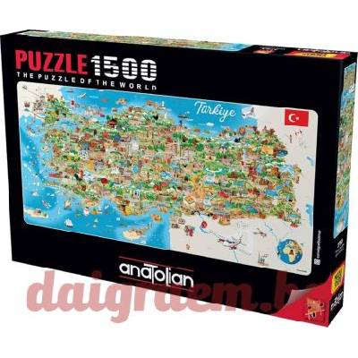 Anatolian Пъзел anatolian 3793 - 1500 части - Карта на Турция (p3793)