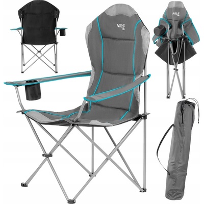 Skládací křeslo NILS Camp NC3080 tmavě šedé