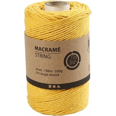 Šňůra na macrame 2 mm x 198 m - yellow