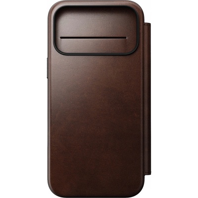 Nomad Modern Leather Folio Horween MagSafe kožené púzdro iPhone 17 Pro Max Rustic Brown