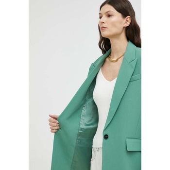 Bruuns Bazaar Сако Bruuns Bazaar в зелено с едно копче с изчистен дизайн (BBW2548)