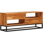 vidaXL ТВ шкаф Естествен 110 x 30 x 44 см Солидно акациево дърво (4104614)