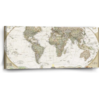 Sablio Obraz Mapa sveta - 110x50 cm