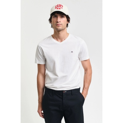 Gant slim Shield v neck white