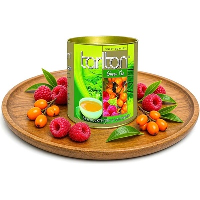 Tarlton Papírová dóza SEA BUCKTHORN & RASPBERRY zelený čaj 100 g