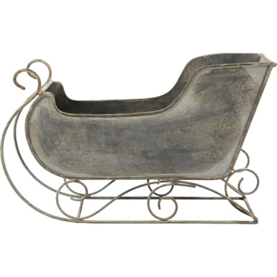 Chic Antique Dekorativní sáňky Antique Zinc, stříbrná barva, kov