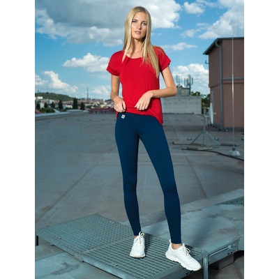 BHiStyle Bambusové leginy s vysokým pasem CARMEN dark blue