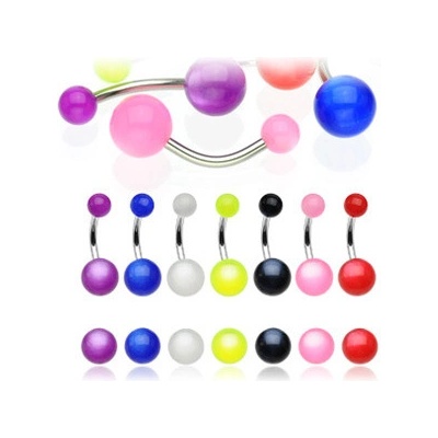 Šperky4U piercing do pupíku banánek perleťový BA01005-G