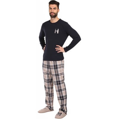 Tommy Hilfiger UM0UM02989 0S1 pánské pyžamo dlouhé s papučemi černé