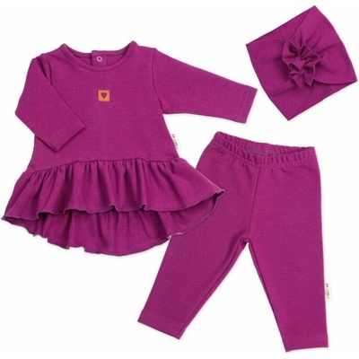 Baby Nellys Luxusní bavlněná sada 3D, NATURE purpurová – Sleviste.cz