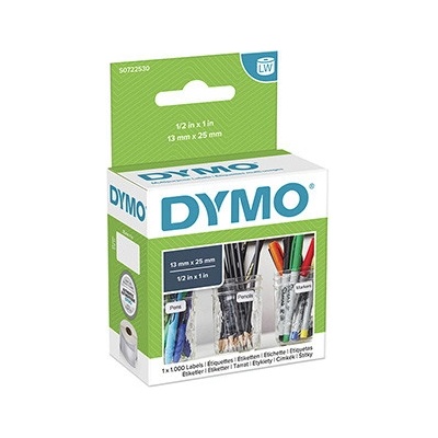 Dymo papierové štítky 25mm x 13mm, biele, multifunkčné, snímateľné, 1000 ks, 11353, S0722530