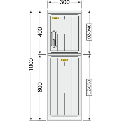 SFOS 300x1000x245 mm OZ-0/40 + OZ-0/60