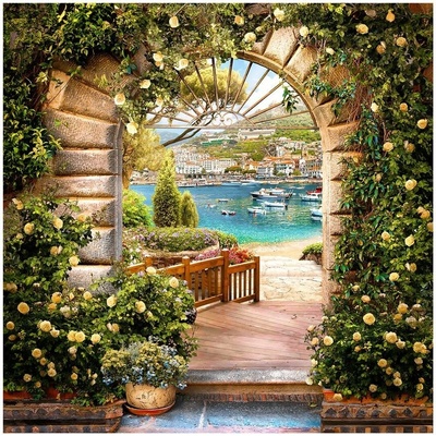 Sklenený obraz Portofino, 30 × 30 cm, GL-18375