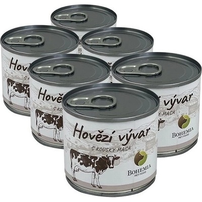 Bohemia Pet Food hovädzí vývar s kúskami mäsa 6 x 140 ml
