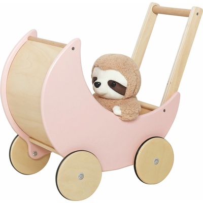 Pepita XXL drevený kočík na prechádzky ružovohnedý