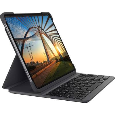 Logitech Slim Keyboard Folio Pro - безжична клавиатура, кейс и поставка за iPad Pro 11 M2 (2022), iPad Pro 11 M1 (2021), iPad Pro 11 (2020), iPad Pro 11 (2018) (черен)