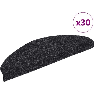 vidaXL Изтривалки за стълби, самозалепващи се, 30 бр. , 65x21x4 см, черни, полукръгли, големи (3365657)