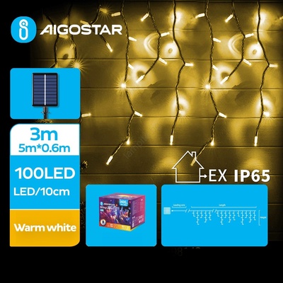 Aigostar - LED соларна гирлянда 100xLED/8 функции 8x0, 6m IP65 топло бяло (AI0436)