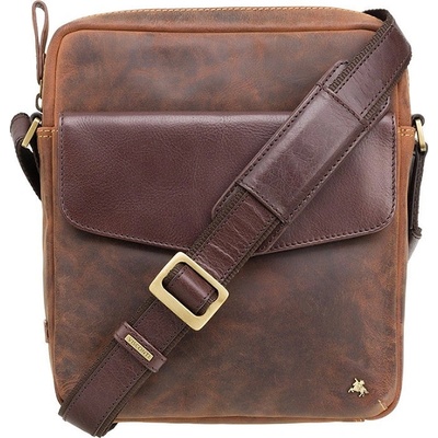 Značková pánska kožená taška cez rameno KT167 hnedá