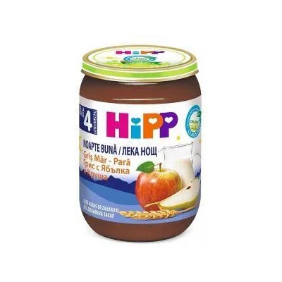 HiPP Био млечна каша "Лека нощ" с грис, ябълки и круши hipp, 4+ месеца, 190гр