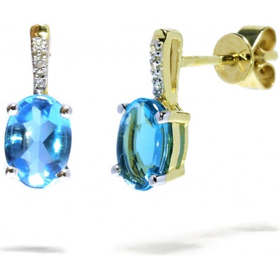 Blink-Blink jemné diamantové náušnice zo žltého zlata s Topásom 3164ZTG