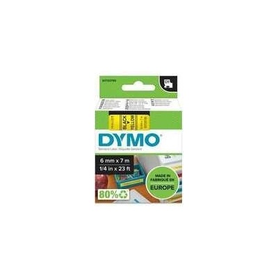 Páska Dymo D1 6 mm černý tisk/žlutý podklad, 43618, S0720790