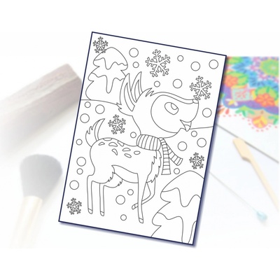 Radost v písku Šablona na pískování srnka v zimě A5 148 x 210 mm – Zbozi.Blesk.cz